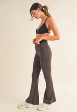 Load image into Gallery viewer, Chocolate Highwaist Crossover Flare Legging
