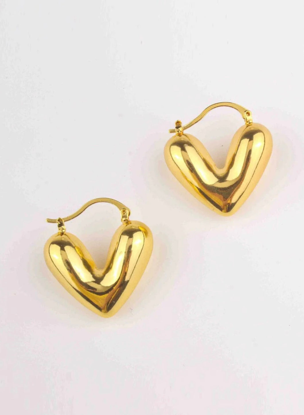 Chunky Gold Plated Heart Earrings